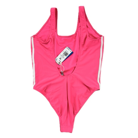 Adidas Adicolor 3-Stripes One-Piece Swimsuit Lucid Pink/White Size 16, NWT - Picture 4 of 16